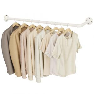YheenLf Tringle a Vetement Industriel, Type-L, Penderie Murale 90cm, Portant &agrave; V&ecirc;tement, pour Salon, Chambre, Gain de Place, Montage Facile, Robuste et Durable, Beige (YheenLf, neuf)