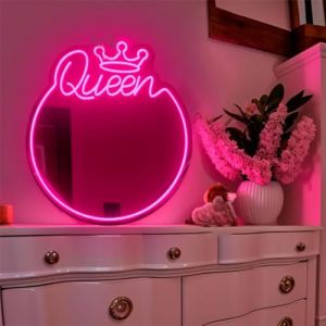 Miroir Acrylique LED néon en Forme de cœur/Chat/Lettre/ondulé, Miroir de sorcière, décoration Murale décoration de la Chambre à Coucher, de la Maison, du Studio, du dortoir, du Mariage (ToBe-One, neuf)