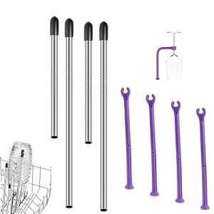 WYRGQIQN Lot de 4 Porte-Verres à Pied pour Lave-Vaisselle et Porte-Bouteilles à 4 Places - Support pour Verres Universel pour Lave-Vaisselle pour Verres à Bière, Flûtes à Champagne, Verres à Vin (DWWA, neuf)
