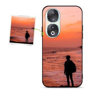 Phoona Coque Personnalis&eacute;e pour Huawei Honor 90 5G 6,7", Personnalisable &Eacute;tui de Protection avec Votre Propre Photo Image, Silicone TPU Personnaliser Custom Housse Bumper Cover, Noir (WEST COAST KNITWEAR EU, neuf)