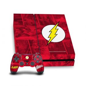 Head Case Designs Sous Licence Officielle The Flash DC Comics Logo Art De Bande Dessinée Vinyle Autocollant De Jeu Peau Compatible avec Sony PlayStation 4 PS4 Console and DualShock 4 Controller Bundle (eCell, neuf)