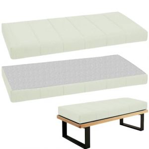WLXFF Coussins de Banc en Velours Teddy pour mobilier d'int&eacute;rieur, Coussin de Banc de Meubles D'int&eacute;rieur Coussin de Si&egrave;ge Fen&ecirc;tre avec Fond Antid&eacute;rapant, pour Meubles,Off White,140x40cm (YUVERAN, neuf)