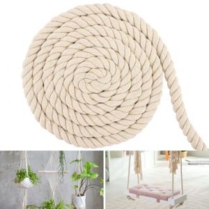 Cordon en coton pour macramé - 20 mm et 4 m - Corde épaisse - Corde en coton épaisse - Corde blanche polyvalente - Corde décorative pour bricolage, artisanat, décoration (xinchuanghe, neuf)