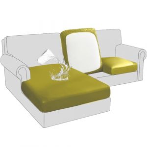 Housse de Coussin de Canapé, Housse Coussin D'assise Extensible Antidérapant Housse de siège de canapé pour canapé imperméable, Simili Cuir Housse de Coussin de Canapé (Grand 1 Place,Fruit vert) (ZIQIONG, neuf)