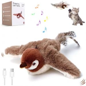 Audasi Jouet Chat Oiseau Volant, Oiseau Volant pour Chat Jouet Interactif pour Chat avec Ailes Battantes Rechargeable Jouet Chat Interactif pour Chat D'int&eacute;rieur Chasse Mordre M&acirc;cher (YaHai, neuf)