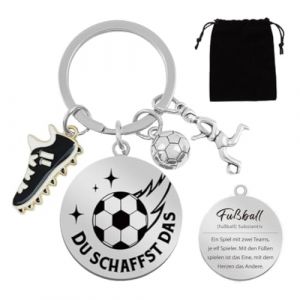 YIPFEN 1 porte-cl&eacute;s football avec un motif grav&eacute; inspirant, livr&eacute; avec une pochette de rangement. Le cadeau parfait pour les gar&ccedil;ons, les adolescents et les hommes passionn&eacute;s de football. (shengguangshangmao., neuf)