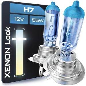 Gread - Ampoules halogènes pour phares de voiture H7 55W, aspect xénon, 8500k super blanc, pour phares de voiture, compatibles et durables Kit de remplacement, 2 pièces (Gread Lights, neuf)