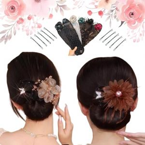 Ball Hair Clip, Flower Hair Bun Roller, Ball Hair Clip Bun Roller, Flower Hair Clip, Lazy Hair Curler Deft Bun, Magic Twist Clip Hair Accessories, Easy Fast Snap Roll Hair Tool (2pcs-G) (wuhuxianwenshangmaoyouxiangongsi, neuf)