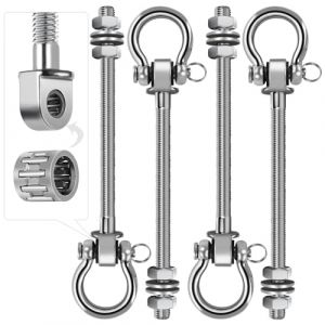 4 Pièces Crochet de Hamac FoiiLiio Crochet de Balançoire avec Roulement 23,5 cm x M10 Fixation Fauteuil Suspendu de 180 Pivot Ensemble Plafond Poutre Chaise de Yoga Sac de Frappe (AVOGERS, neuf)