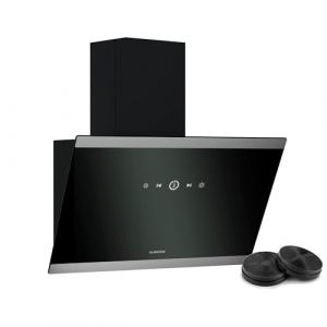 Klarstein FlashLine hotte aspirante - hotte de cuisine 60 cm, écran tactile, 524 m³/h, CEE A++, éclairage LED, silencieuse avec 34,5 dB, noire, conduit & recirculation (Klarstein France, neuf)