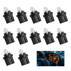 12 Pi&egrave;ces Ampoule Tableau de Bord Voiture T5, LED B8.5D 12V 2W, Lampe Tableau de Bord, Lumi&egrave;re Jaune Clair, Ampoules de Remplacement pour Voiture, Motos, Camions, Compatible avec Num&eacute;ros Pi&egrave;ce T5 (shenzhenshiqiuchunmaoyiyouxiangongsi, neuf)