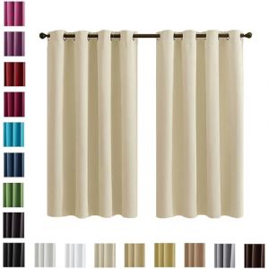 WUXXIANG Rideau Occultant D&eacute;coration de Fen&ecirc;tre 60 x 220 cm en Polyester, &Eacute;l&eacute;gants et Opaques, Rideaux Occultant Court Isolant Thermique, avec Cravates, pour Cuisine Chambre, Jaune Sable (LvLiangShiLiShiQuXiangXiangMaoYiYouXianGongSi, neuf)