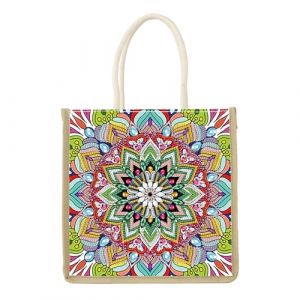 JISHSHAY Diamond Painting Sac &agrave; Main Mandala Diamant Painting Sac Courses Mandala Broderie Diamant Cabas Diamond Art Cabas de Plage Broderie Tote Bag Puzzle Point de Croix Panier Courses 26&times;26.5cm (PUTIBUTUI-EU, neuf)