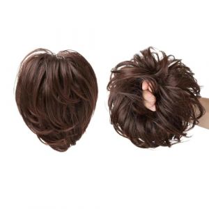 Cheveux Chignons 1 pièce boule tête perruque anneau naturel moelleux longue barbe bouclés cheveux anneau queue de cheval tresse cheveux Extension cheveux perruque sac chignon Chignon Postiche Cheveux (xuanxuankk, neuf)