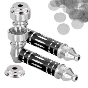 2 Pièces Mini Pipes à Tabac, Portable Métal Pipe À Fumer, Amovible Pipe avec 40 Filtres en Acier Inoxydable, Pipe à Fumer de Poche, Comme Cadeau pour Père Mari Petit Ami (Noir) (sou ruud OÜ, neuf)