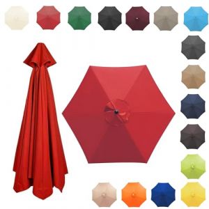 350CM/8 Baleines Auvent De Remplacement Pour Parasol De Jardin, Toile De Parasol Déporté, Housse De Rechange Pour Parasol D'extérieur, Polyester Anti UV 50+(Red,8 RIBS/350CM(11.5FT)) (杜威威贸易, neuf)