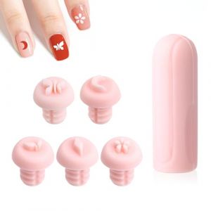 6pcs Ensemble de Stylos Tampons pour Nail Art, 5 Motifs Silicone Stylo Tampon Fleur pour Nail Art Outil de Tampon pour Nail Art &agrave; Faire Soi-M&ecirc;me Tampon pour Ongles Graffiti Cadeau pour D&eacute;butant (Beisong, neuf)