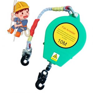 YAOYAOO Dispositif Antichute a Rappel Automatique, Harnais de Sécurité Anti Chute, Stop Chute Automatique avec Crochet Autobloquant, Capacité de Charge:150 kg, Certification CE (Green, 10m) (TianTian Liu88, neuf)