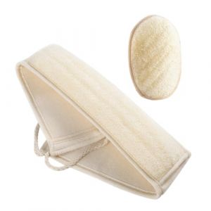 SAFIGLE 2pi&egrave;ces &Eacute;ponges Naturelles Luffa Exfoliantes Pour Dos Et Corps Doux Gommage Corps Et Visage Fibres V&eacute;g&eacute;tales Naturelles Lot De Coussinets Bain Unisexes Pour Nettoyage Profond (Grand Di, neuf)