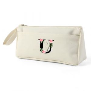 Blisswave Trousse Double Compartiment Originale, Personnalisé de A à Z avec Nom, Trousse Scolaire Simple, Moderne et Élégante, comme Cadeau pour Les Enseignants, Les Élèves, Les Collègues, Les Sœurs (xianyuanyuandianzishangmaoyouxiangongsi, neuf)