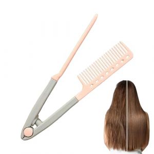 shpuuyy Peigne Lisseur, Peigne Type V Pour Lissage Br&eacute;silien, Manche Ergonomique Anti-D&eacute;rapant pour D&eacute;butantes Professionnelles Maison Salon (batartiln, neuf)