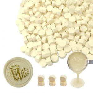 Ioggtser 500 Perles de Cire &agrave; Sceller pour Tampons et Fabrication de Sceaux - Blanc Lait (Ioggtser-FR, neuf)