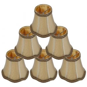 6pcs Petit Abat-Jour Clip sur Ampoule, Mini Abat Jour,Abat Jour Lampe sur Pied,Lustre Abat-Jour Tissu Abat-Jours de Table Couvercle de Lampe, 5.1x4.7x3.1 Pouces (KnowStoree, neuf)