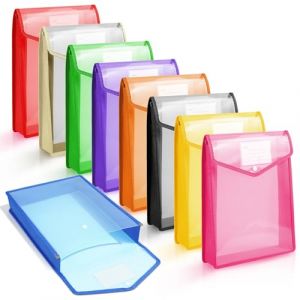 Vicloon A5 Pochette Plastique, 9pcs Enveloppe Transparente Chemise &agrave; Bouton Pression, Porte-Document Extensible Verticale, Fichier Document, Pochette Porte-Documents pour Fournitures Bureaux Voyage (BEST-SELLER5, neuf)