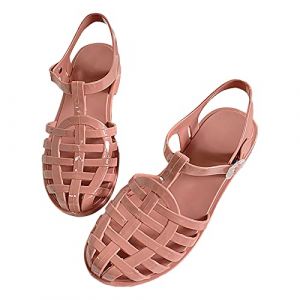 NaLatia Sandales en caoutchouc pour femme, unisexes, en plastique, chaussures classiques &agrave; boucle transparente, chaussures de plage en cristal (GUnakd, neuf)