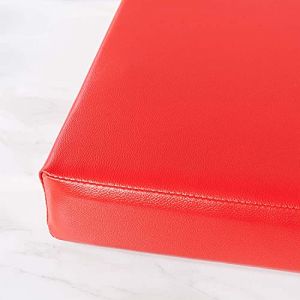 Galette de chaise carrée étanche 50 cm en rotin pour chaise de jardin en cuir résistant à l'eau pour extérieur, terrasse, salle à manger, rehausseur, rouge, 50 x 50 x 5 cm (Eashaoo, neuf)