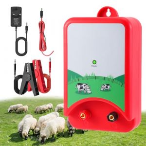 10KM Cloture Electrique pour Animaux, Electrificateur Cl&ocirc;ture sur Secteur Kit &Eacute;levage D'animaux &Eacute;lectrique Contr&ocirc;leur Moutons pour Vaches Bovins Chevaux P&acirc;turage B&eacute;tail Protection Ferme Jardin (SILVER LION Limited, neuf)
