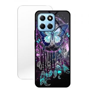 KARTXITAI Coque Compatible avec Honor X8 5G/X7/70 Lite,Verre Tremp&eacute; Dure + Bords Couvrants Silicone TPU Souple Hybride &Eacute;tui Antichoc Anti Rayures Case+Film Protection &eacute;cran Attrape-r&ecirc;ve Papillon (KARTXITAI, neuf)
