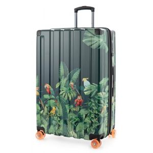 Hauptstadtkoffer Q-Damm &ndash; Grande Valise Extensible 4 Roues, 78 cm / 133 L, Bagage Enregistrement Rigide Polycarbonate/ABS, Serrure TSA, Design Perroquet (Sagenta GmbH, neuf)