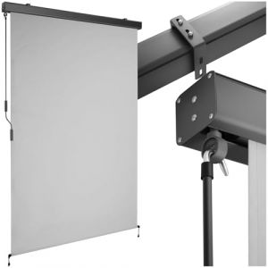 tectake® Store banne Vertical avec Manivelle, Multi-Fonction Store Vertical Enroulable Brise Soleil Brise Vue Jardin Brise Vue Balcon Opaque en Acier laqué époxy - Gris Clair, 120 x 250 cm (TECTAKE FRANCE SAS, neuf)