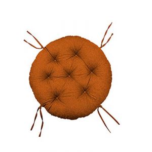 Chilly pilley Coussin Rond pour Papasan Fauteuil en Rougein Coussin De Fauteuil Jardin Coussin De Siège Matelassé avec Boucles (90cm, Orange) (chillypilley, neuf)