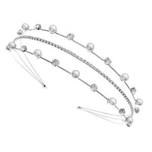 Gatuida Bandeau Mariage Femme Élégant Multi Couches avec et Perles Accessoire Cheveux pour Mariage Tête Confortable Antidérapant pour Fille (Queenie ruy, neuf)