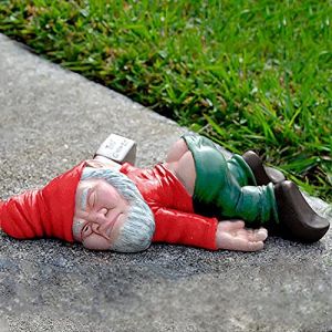 SXFENG Nain de Jardin, Statue Nain de Jardin Exterieur, Sculpture Jardin, Statue de GNOME, Ornements de Jardin pour l'intérieur ou l'extérieur (Rouge) (SHUXF, neuf)