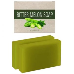 Bio Savon Vert, Savon à La Momordica Charantia, 2pcs Savon à La Momordica Charantia Pour Les Imperfections Du Dos, Savon, Savon Corporel à La Momordica Charantia, éclaircissant Pour La Peau (LASX, neuf)