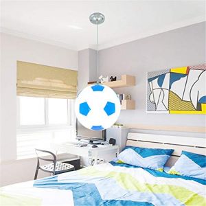 Megcose Luminaire Chambre Ado, Lustre Football Lustre Chambre Enfant Creative Children Room Lampes de Plafond LED E27 220V Diamètre 25cm (Football bleu) (Megcose, neuf)