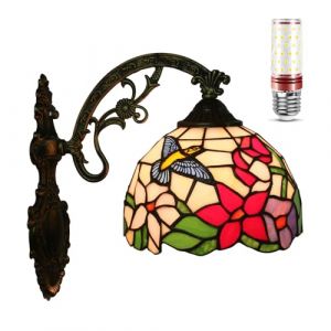 Uziqueif Tiffany Applique, E27 Luminaires Applique Int&eacute;rieure, Lampe Murale Tiffany, Interieur Appliques Murales D&eacute;coratives pour Chambre, Salon, Couloir,Hummingbird h (Uziqueif home decoration, neuf)