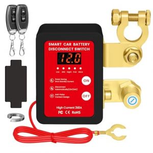 Coupe Circuit Batterie 12V, Coupe Circuit, Disjoncteur de Batterie T&eacute;l&eacute;command&eacute; Sans Fil, Interrupteur D'arr&ecirc;t Automatique avec Affichage LED pour Voiture, Camping-Car, ATV, Bateau (Red) (Kedifoai, neuf)