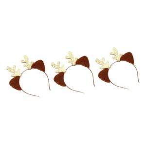 FRCOLOR 3 Pièces coiffe de noël cerceau de barrettes de bandeaux fille bandeau en bois cerceau de cheveux bois bandeau noel cheveux pour noël cerceau de cheveux de noël (White Beach, neuf)