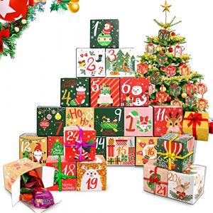 Calendrier de l'Avent Boites, 24 Calendrier de l'Avent, Calendrier Noel Bo&icirc;te, Boite de l'Avent, Boites Cadeau No&euml;l DIY, Calendrier de l'Avent &agrave; Faire Soi-M&ecirc;me Comprenant 24 Boites en Carton (Couleur) (Shining brightly, neuf)