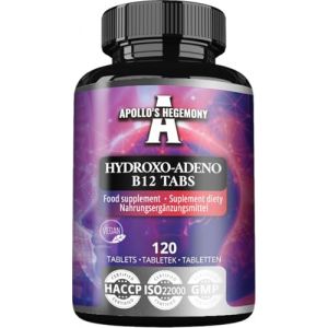 Vitamine B12 100 &micro;g - Hydroxocobalamine et ad&eacute;nosylcobalamine | 120 comprim&eacute;s v&eacute;g&eacute;taliens | 480 portions - &Eacute;nergie et syst&egrave;me nerveux - par Apollo's Hegemony (mz-store, neuf)