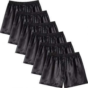 JupiterSecret Calecon Homme Satin Multipack de Boxer Homme Satin Sensation de Soie Short Homme Satin avec Braguette Boutonnée Bas de Pyjama Soyeux pour Homme (JupiterSecret, neuf)