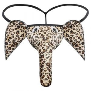 DOKRIN Strings homme，Sous-v&ecirc;tement homme imprim&eacute; l&eacute;opard, string &eacute;l&eacute;phant, taille unique, string taille basse en forme de U (IOANA BEST CLOTHES, neuf)