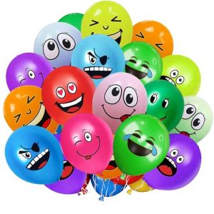 YOUYIKE 20/50/100/200 Pi&egrave;ces Ballons Emoji, 12 Pouces Smiley de F&ecirc;te de Couleurs, &Eacute;motion et Emoticones pour Enfants et Adultes, pour F&ecirc;tes, Anniversaire, D&eacute;co (100) (YUANXIASM, neuf)