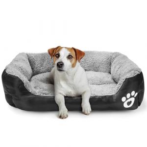 BELLE VOUS Coussin Chien & Chat Noir - Panier Chien & Chat Petite & Moyenne Taille - Imperméable en Mousse à Mémoire de Forme avec Fond Antidérapant - Lavable en Machine (Tinyyo Europe, neuf)