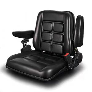 Si&egrave;ge de chariot &eacute;l&eacute;vateur universel r&eacute;glable avec ceinture de s&eacute;curit&eacute; et accoudoir, dossier r&eacute;glable et rail coulissant en PVC imperm&eacute;able, si&egrave;ge de tondeuse pour tracteur, pelleteuse, chariot (Ze Min Light, neuf)