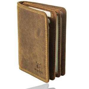 MATADOR Porte-Carte Homme Cuir #Porto avec &eacute;l&eacute;gante Bo&icirc;te Cadeau, Luxe Etui Anti RFID, Portefeuilles et Porte-Cartes Homme avec de Nombreux Compartiments &agrave; Cartes en Marron Chasseur (MATADOR LEDER "The German Brand", neuf)